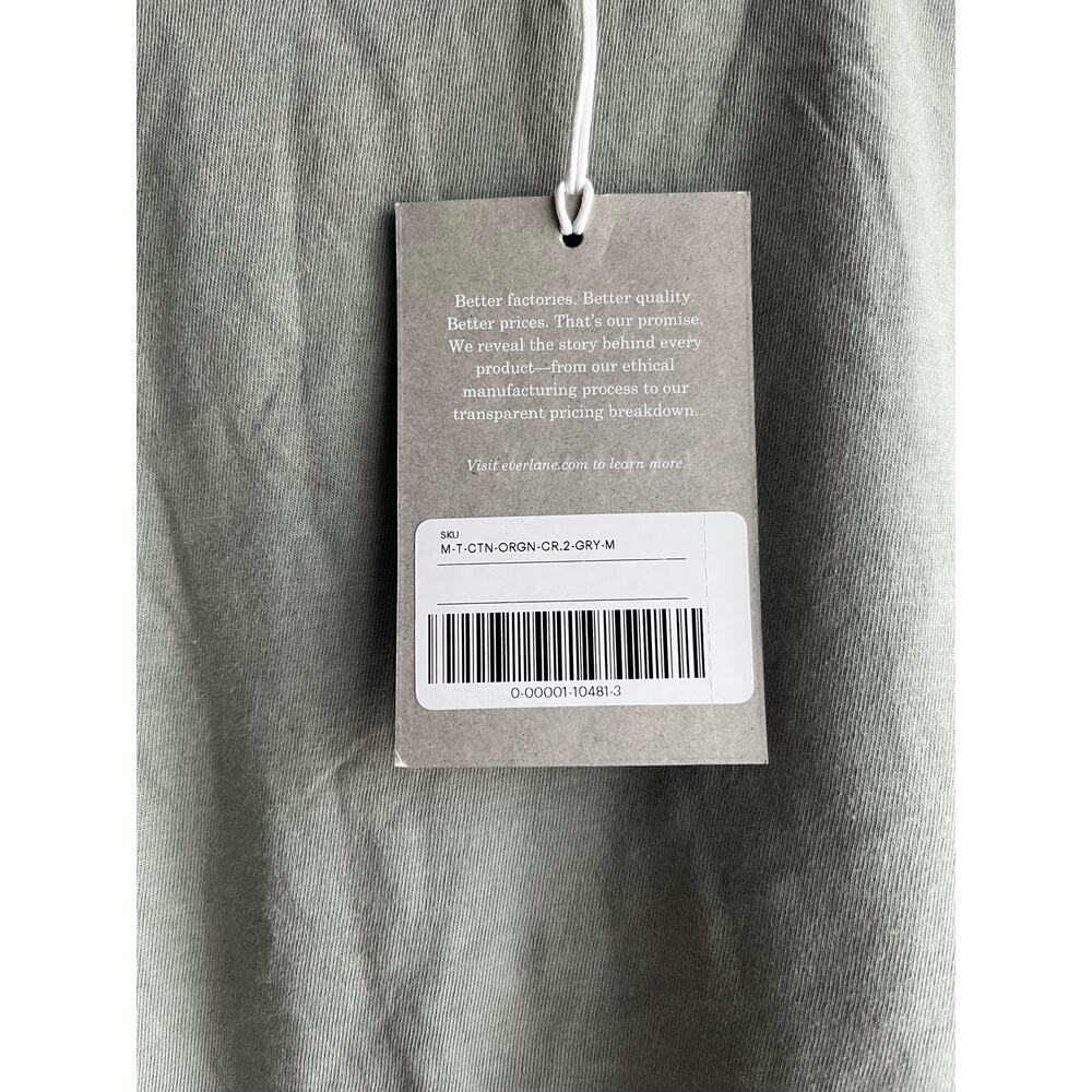 New Everlane The Organic Crew Shirt Green Size Medium Men - Picture 7 of 11